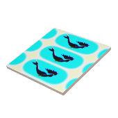 泳いでいる水中人魚 タイル (側面)