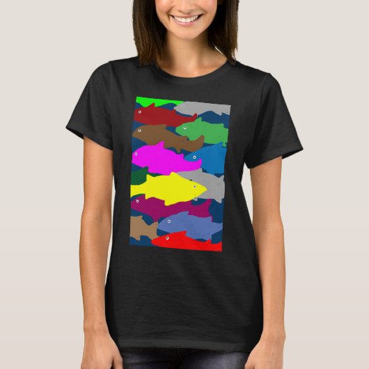 泳いでいる魚 Tシャツ (正面)