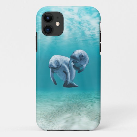 泳いでいる2匹のマナティー Case-Mate iPhoneケース (裏面)