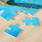 泳いでいる3匹のベビーのウミガメ ジグソーパズル (側面)