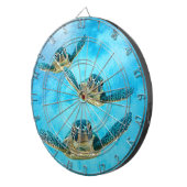 泳いでいる3匹のベビーのウミガメ ダーツボード (正面右)