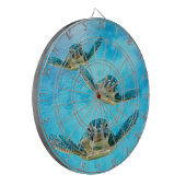 泳いでいる3匹のベビーのウミガメ ダーツボード (正面左)