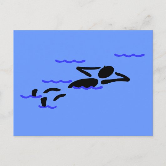 泳いでリラックスいる ポストカード (正面)