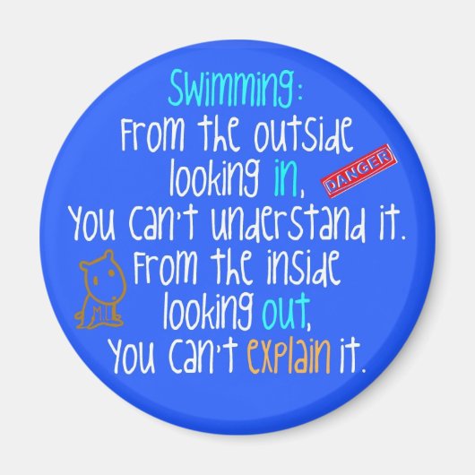 泳いで外を見ている マグネット (正面)