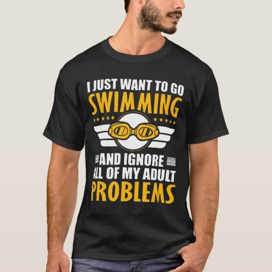 泳いで泳ぎに行ってAlを無視したい Tシャツ (正面)