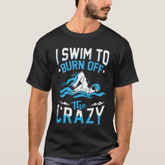 泳おもしろいいでザラザラを燃やすシャツ Tシャツ (正面)