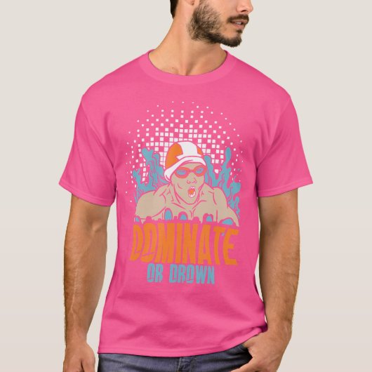 泳おもしろいぐ水のポロを支配または溺遊れる Tシャツ (正面)