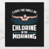 泳おもしろいぐ – 塩素のにおいが好き ワインラベル (シングルラベル)