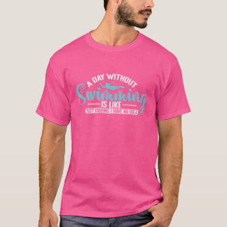 泳がない日はスポーツと似ている レトロ Tシャツ