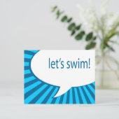 泳ぎよう！漫画の吹き出物 ポストカード (スタンド正面)