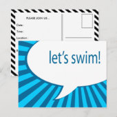 泳ぎよう！漫画の吹き出物 ポストカード (正面/裏面)