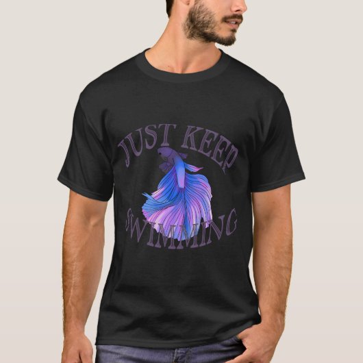 泳ぎ続けるだけ ベタ Tシャツ (正面)