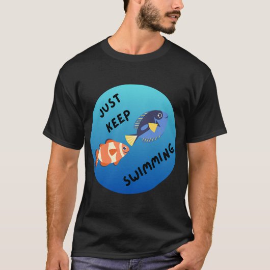 泳ぎ続けるのだ Tシャツ (正面)
