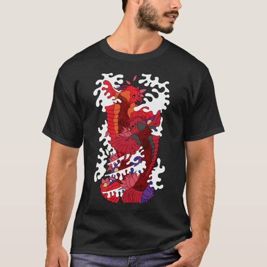 泳ぎ続ける - 錦鯉ストーリー Tシャツ (正面)