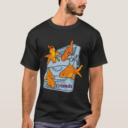 泳ぐかわいいアンコウ Tシャツ (正面)