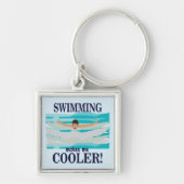 泳ぐとクール泳ぐ人泳ぐ キーホルダー (正面)