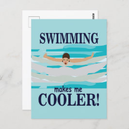 泳ぐとクール泳ぐ人泳ぐ ポストカード