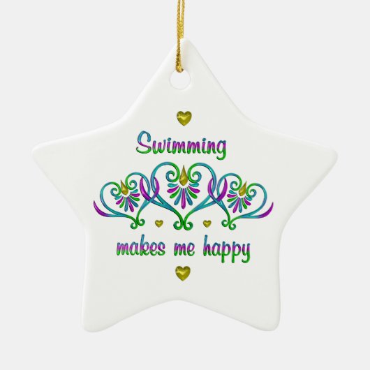 泳ぐと嬉しくなる セラミックオーナメント (正面)