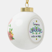 泳ぐと嬉しくなる セラミックボールオーナメント (左)