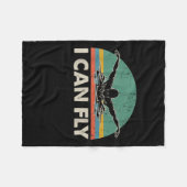 泳ぐと水着おもしろいが飛べる フリースブランケット (正面(横))