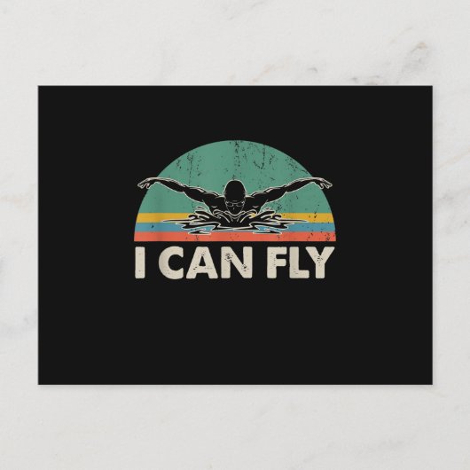 泳ぐと水着おもしろいが飛べる 案内ポストカード (正面)