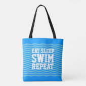 泳ぐのが好きな人のための肩掛けトートバッグ Eat sleep swim トートバッグ (裏面)