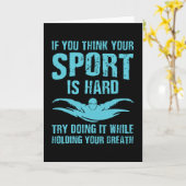 泳ぐのが最も難しいスポーツ – 泳ぐ人完璧なデザイン カード (黄色い花)