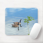 泳ぐのを楽しむ鵞鳥 マウスパッド (マウス)