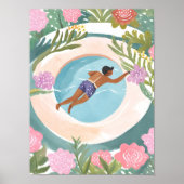 泳ぐのを楽しむ ポスター (正面)