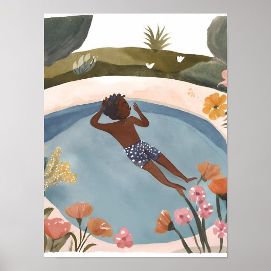 泳ぐのを楽しむ ポスター (正面)