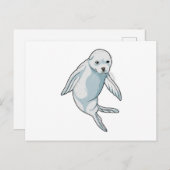 泳ぐアザラシ ポストカード (正面/裏面)