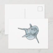 泳ぐイルカ ポストカード (正面/裏面)