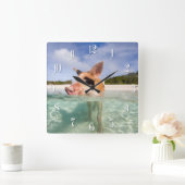 泳ぐエクスマ スクエア壁時計 (ホーム)