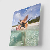 泳ぐエクスマ スクエア壁時計 (傾斜)