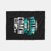 泳ぐコーチの声を叫ばなおもしろいい フリースブランケット (正面(横))