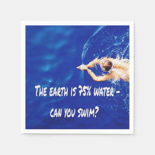 泳ぐスイムチーム大好きスイムプール スタンダードカクテルナプキン (正面)