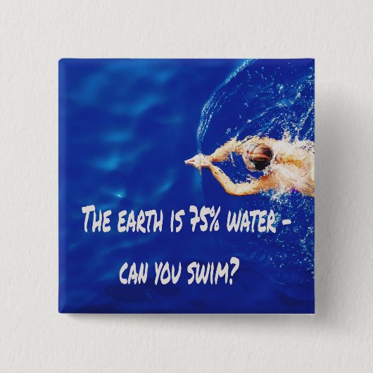 泳ぐスイムチーム大好きスイムプール 缶バッジ (正面)