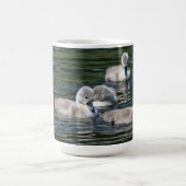 泳ぐフレンズ水鳥かわいい動物を湖に マグカップ (中央)