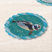 泳ぐペンギンの紙コースター ペーパーコースター (アングル)
