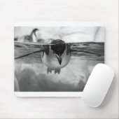 泳ぐペンギン 黒と白 マウスパッド (マウス)
