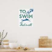 泳ぐポスターアートヴィンテージスイムアートプリント ポスター (キッチン)