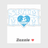 泳ぐママかわいい水泳とダイビングチームママ輪郭 シール (シート)