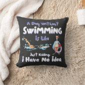 泳ぐ人おもしろいことわざA日スイミングなし クッション (ブランケット)