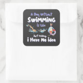 泳ぐ人おもしろいことわざA日スイミングなし スクエアシール (バッグ)