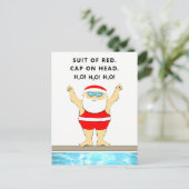 泳ぐ人おもしろいクリスマス シーズンポストカード (スタンド正面)