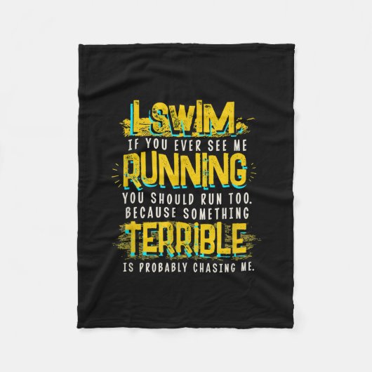泳ぐ人おもしろい用スイミングギフト フリースブランケット (正面)