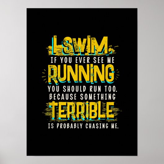 泳ぐ人おもしろい用スイミングギフト ポスター (正面)