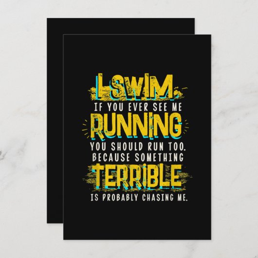 泳ぐ人おもしろい用スイミングギフト 招待状 (正面/裏面)