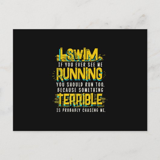泳ぐ人おもしろい用スイミングギフト 案内ポストカード (正面)