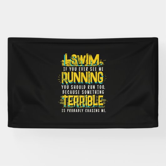 泳ぐ人おもしろい用スイミングギフト 横断幕 (横)